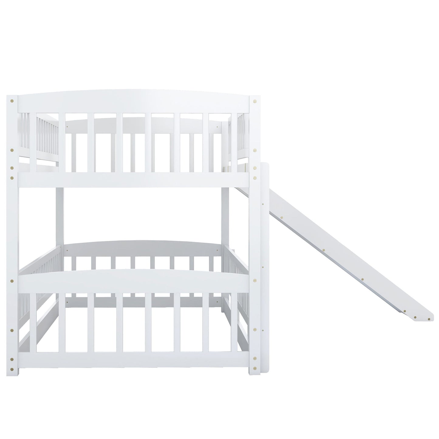 Low Bunk Bed With Slide, Fence And Ladder - The Sleep Loft - Online Mattress Showroom NYC