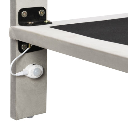 Upholstered Bed With Sensor Light And Headboard, Floating Velvet Platform Bed - The Sleep Loft - Online Mattress Showroom NYC