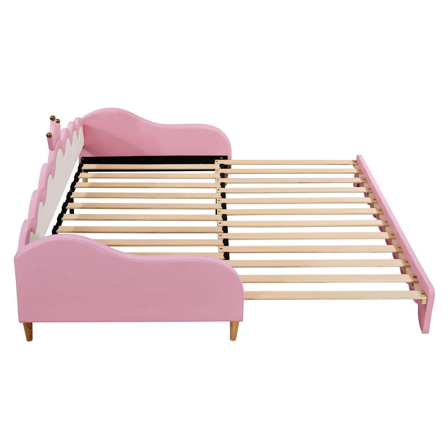 Extending Daybed With LED Lights, Modern Upholstered Princess Daybed With Crown Headboard - The Sleep Loft - Online Mattress Showroom NYC
