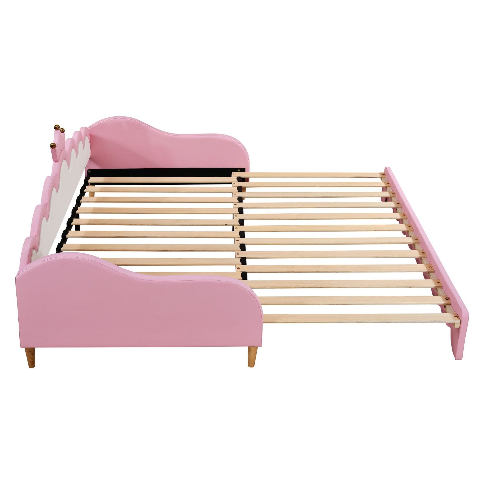 Extending Daybed With LED Lights, Modern Upholstered Princess Daybed With Crown Headboard - The Sleep Loft - Online Mattress Showroom NYC