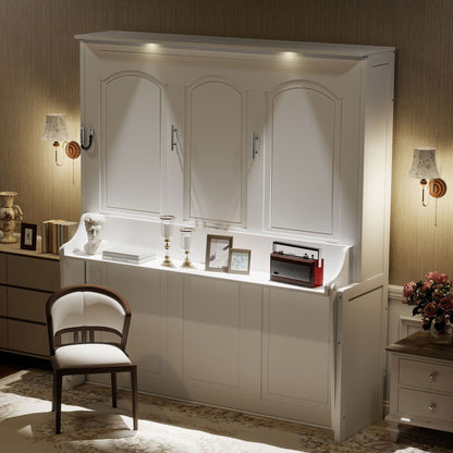 Murphy Bed With Desk, LED Lights & USB Charging Station - The Sleep Loft - Online Mattress Showroom NYC