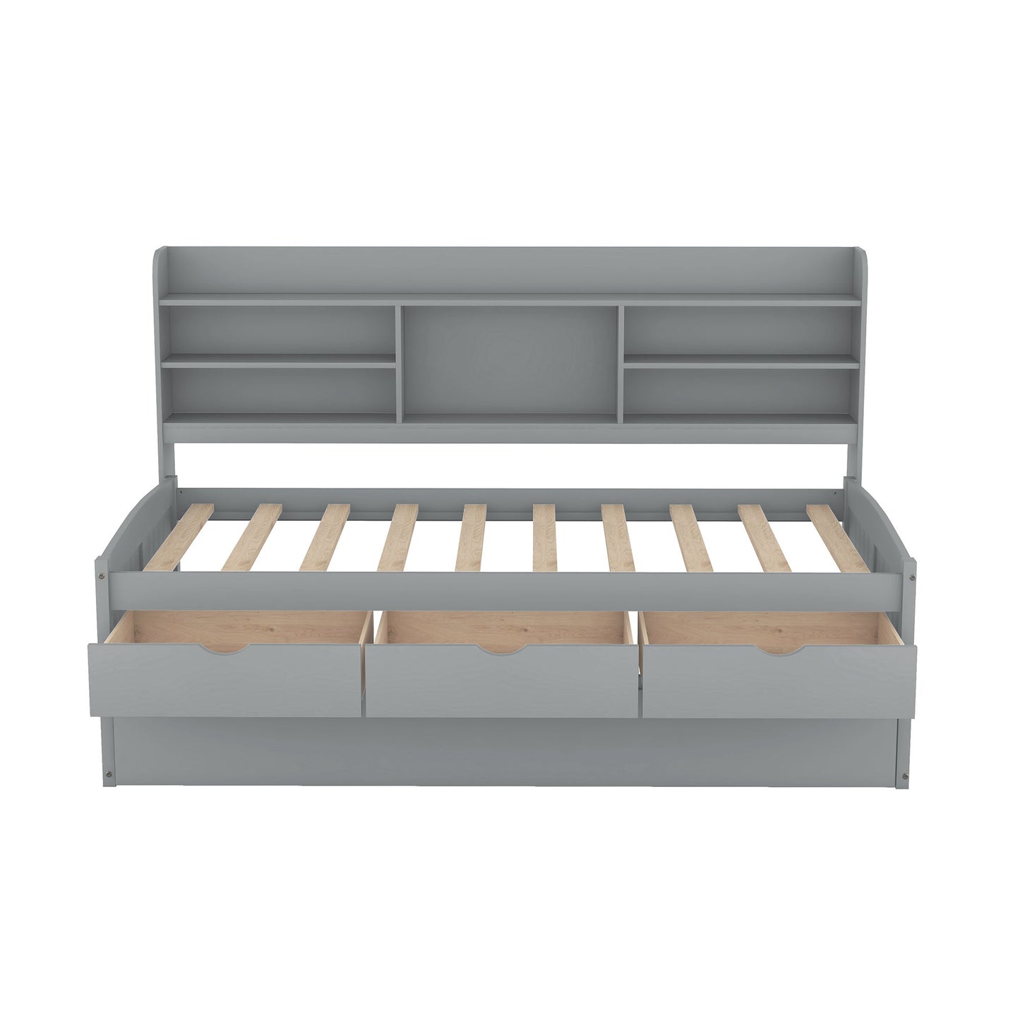 Captain Bed With Built In Bookshelves, 3 Storage Drawers, And Trundle - The Sleep Loft - Online Mattress Showroom NYC