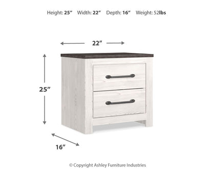 Gerridan - Two Drawer Night Stand - White / Gray - The Sleep Loft - Online Mattress Showroom NYC