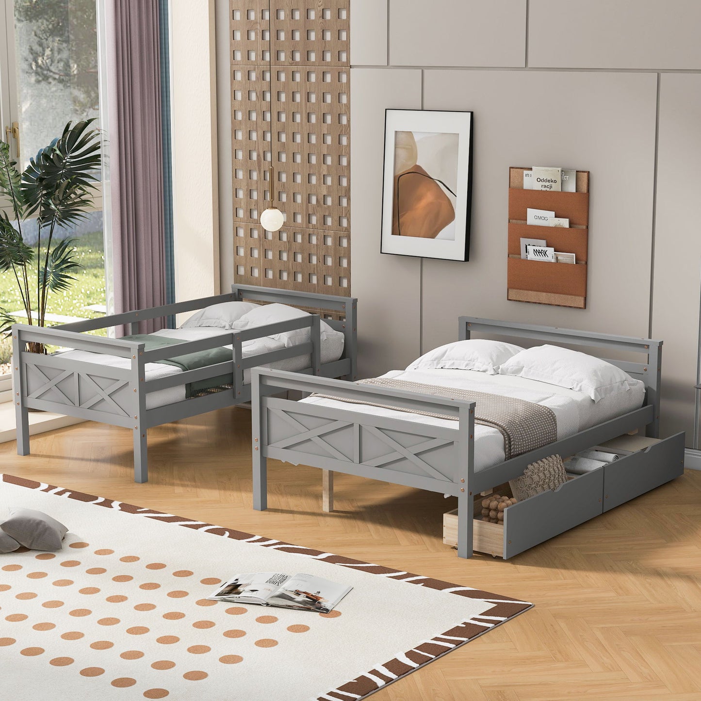 Bunk Bed With Ladder And Safety Guardrail - The Sleep Loft - Online Mattress Showroom NYC