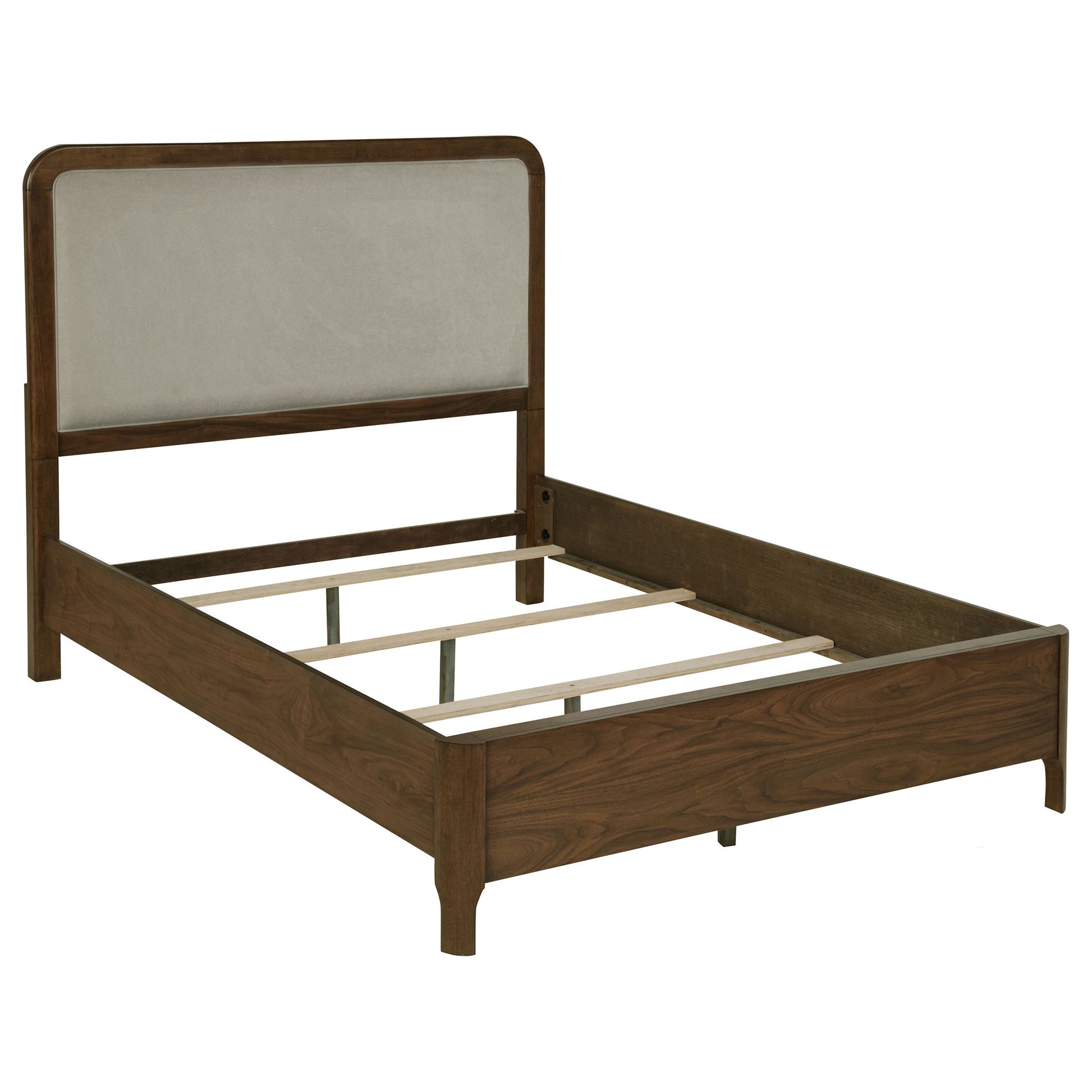 Verona - Queen Upholstered Panel Bed - Walnut - The Sleep Loft - Online Mattress Showroom NYC