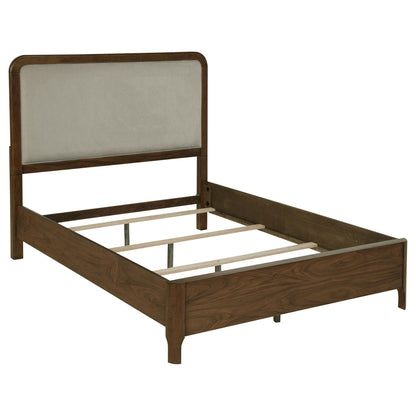 Verona - Queen Upholstered Panel Bed - Walnut - The Sleep Loft - Online Mattress Showroom NYC