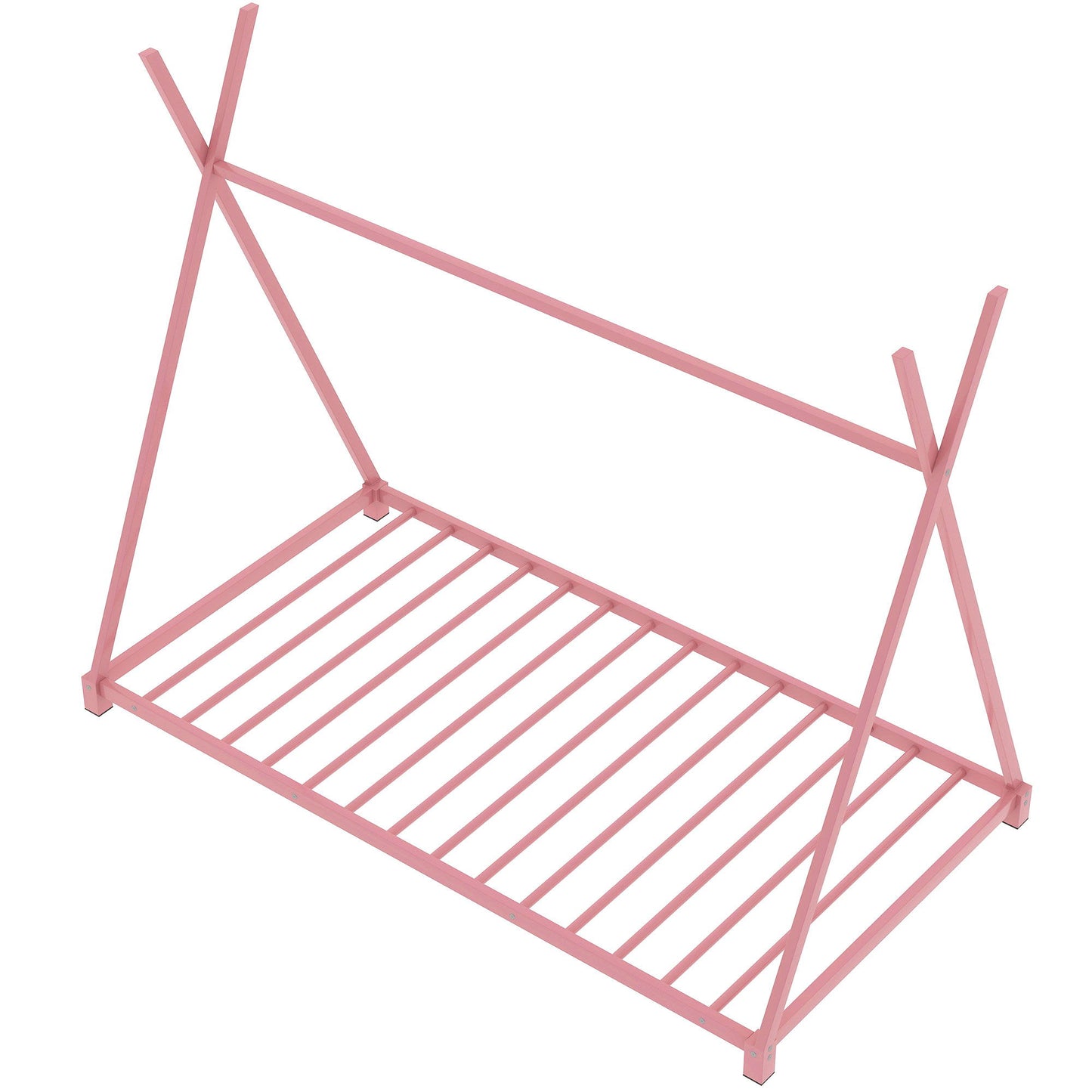 Metal House Platform Bed With Triangle Structure, Low Profile Design - The Sleep Loft - Online Mattress Showroom NYC