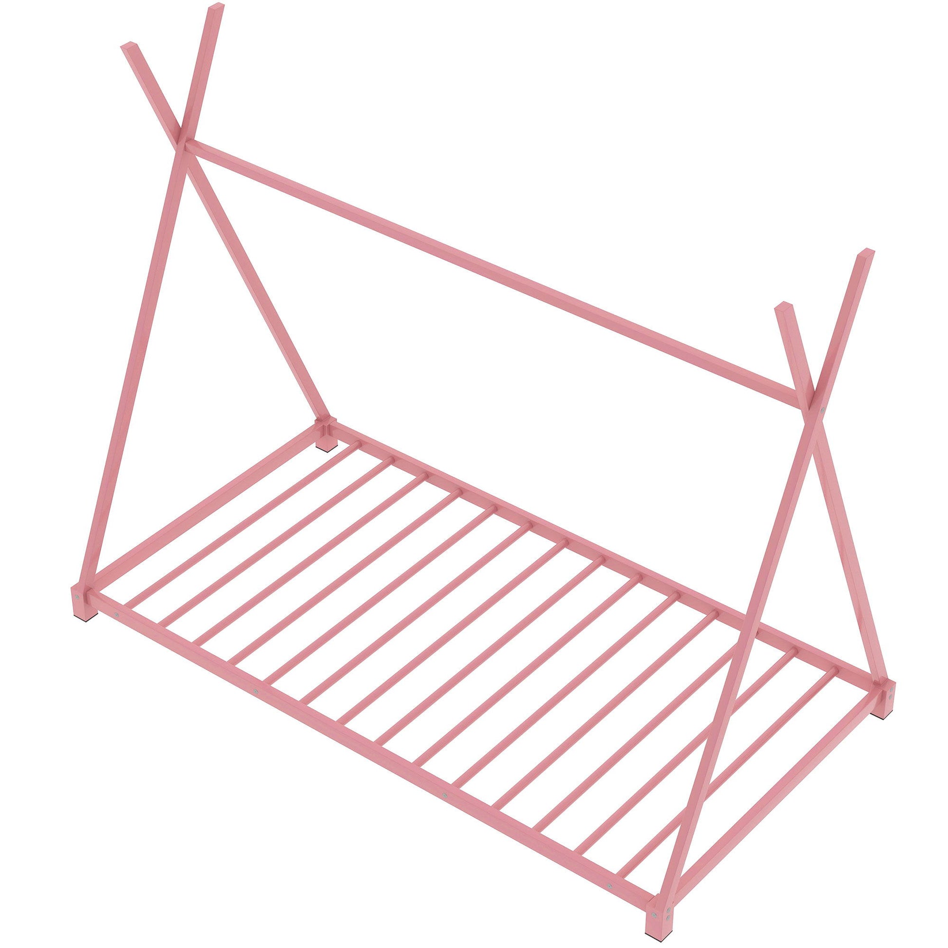 Metal House Platform Bed With Triangle Structure, Low Profile Design - The Sleep Loft - Online Mattress Showroom NYC