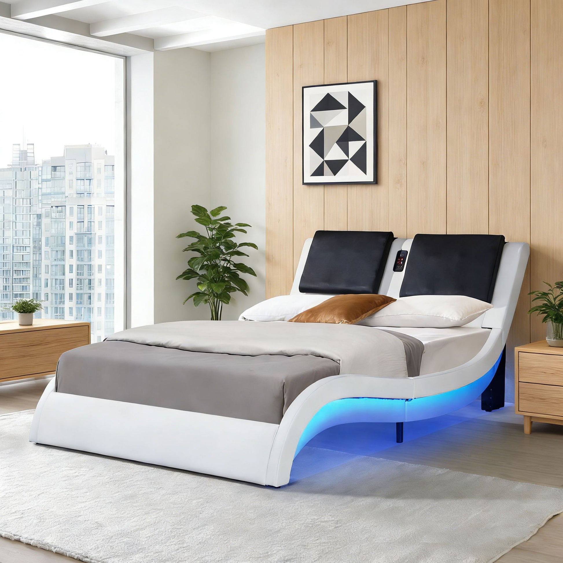 Platform Bed Frame With LED Lighting, tooth Music, Vibration Massage - The Sleep Loft - Online Mattress Showroom NYC