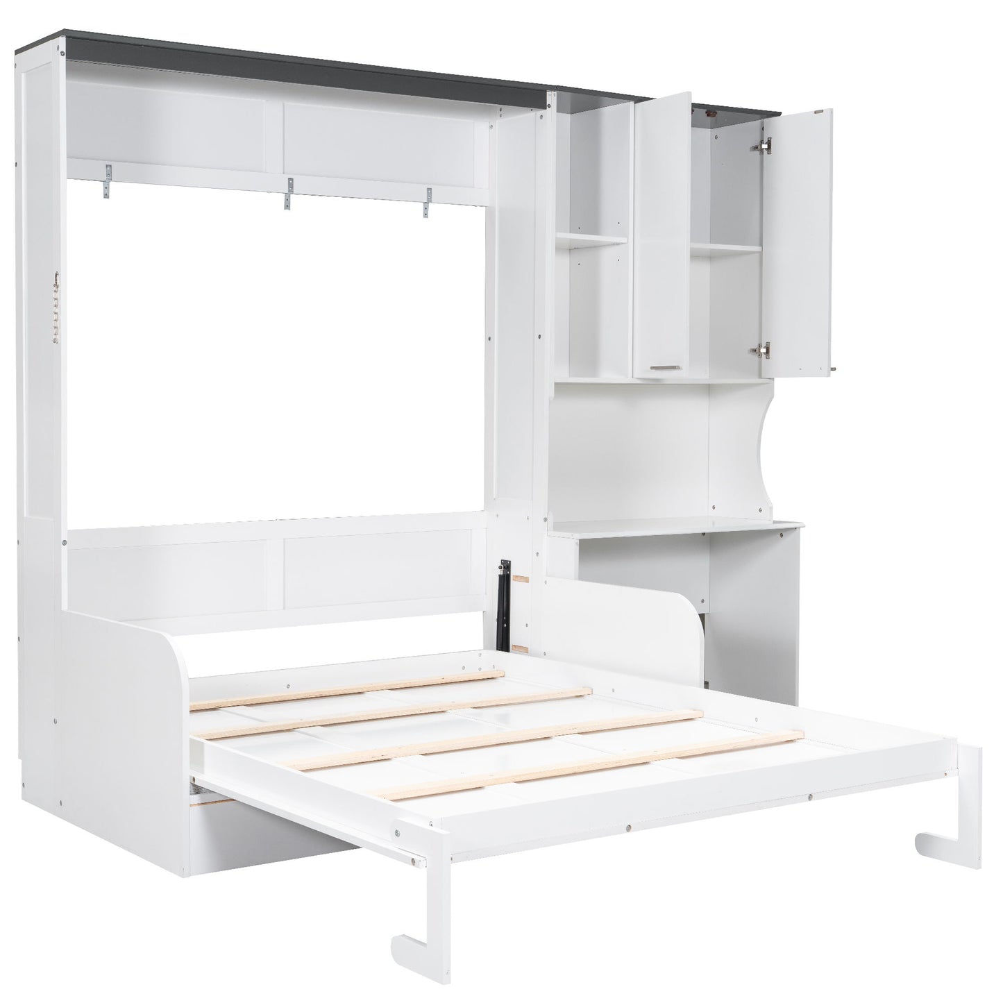 Multi Functional Murphy Bed With Sofa, Desk, And Storage Cabinet, Queen Size - White - The Sleep Loft - Online Mattress Showroom NYC