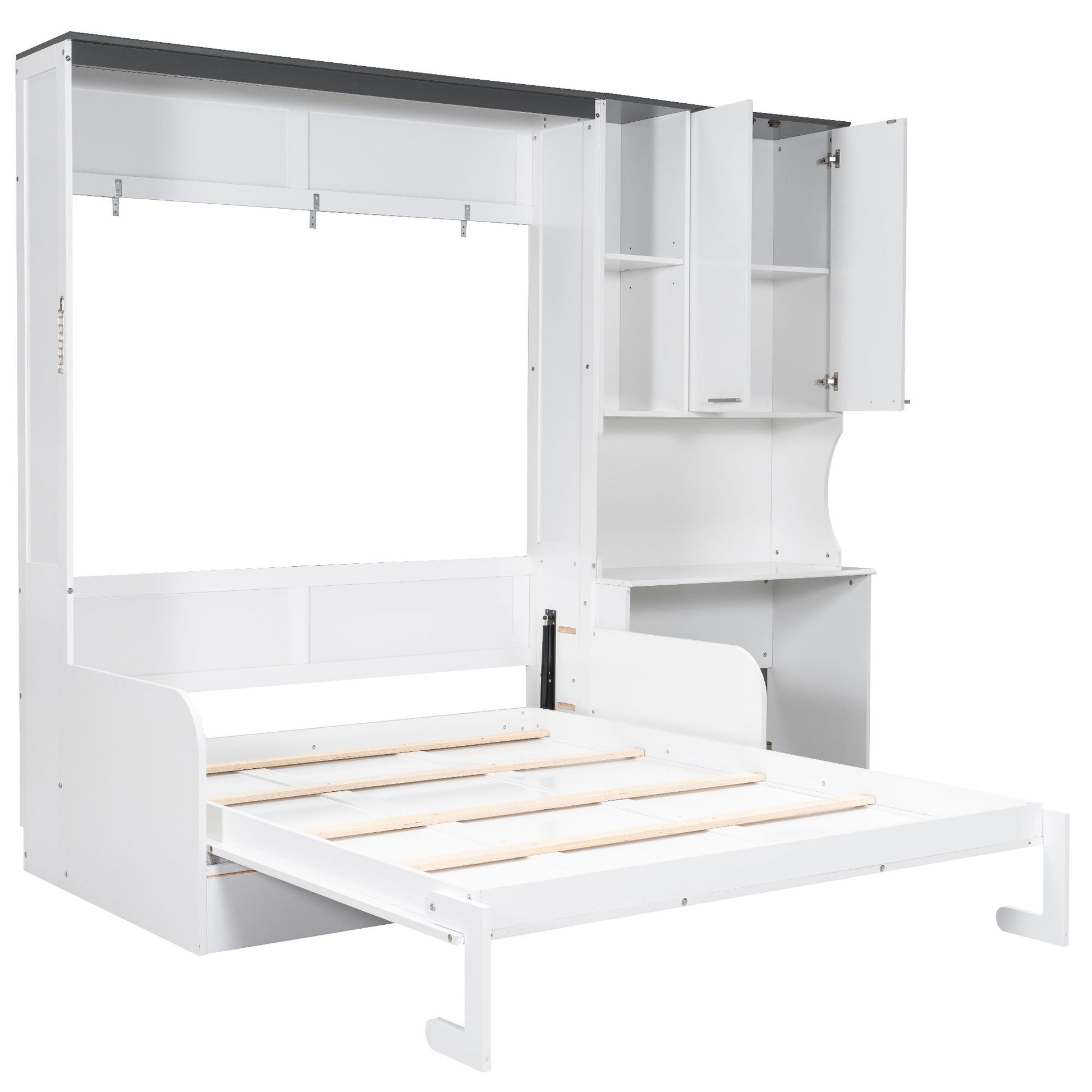 Multi Functional Murphy Bed With Sofa, Desk, And Storage Cabinet, Queen Size - White - The Sleep Loft - Online Mattress Showroom NYC