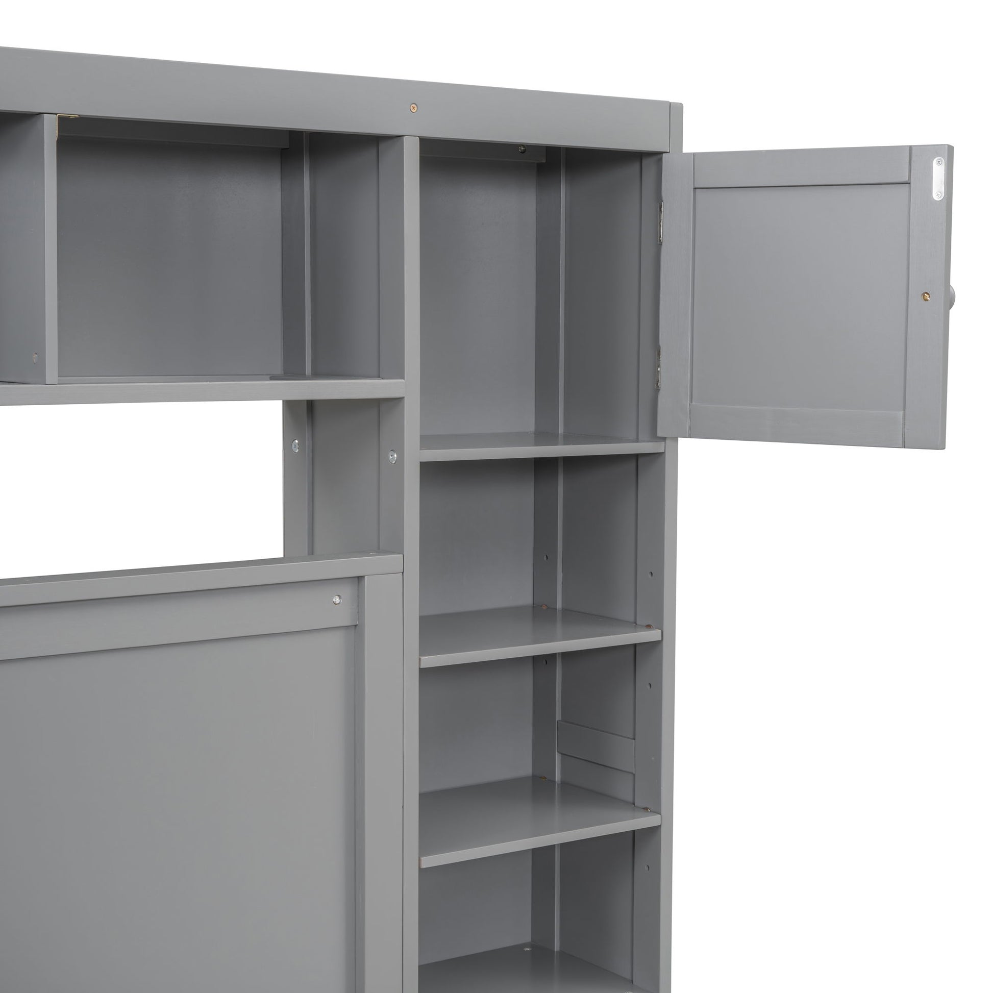 Bed With All In One Cabinet, Shelf And Sockets, Twin Long Trundle - The Sleep Loft - Online Mattress Showroom NYC