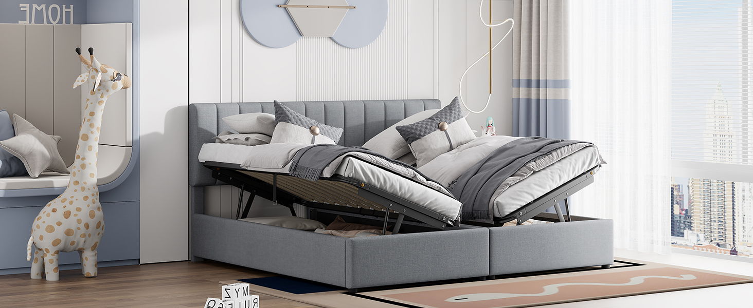 Upholstered Platform Bed With A Hydraulic Storage System - The Sleep Loft - Online Mattress Showroom NYC