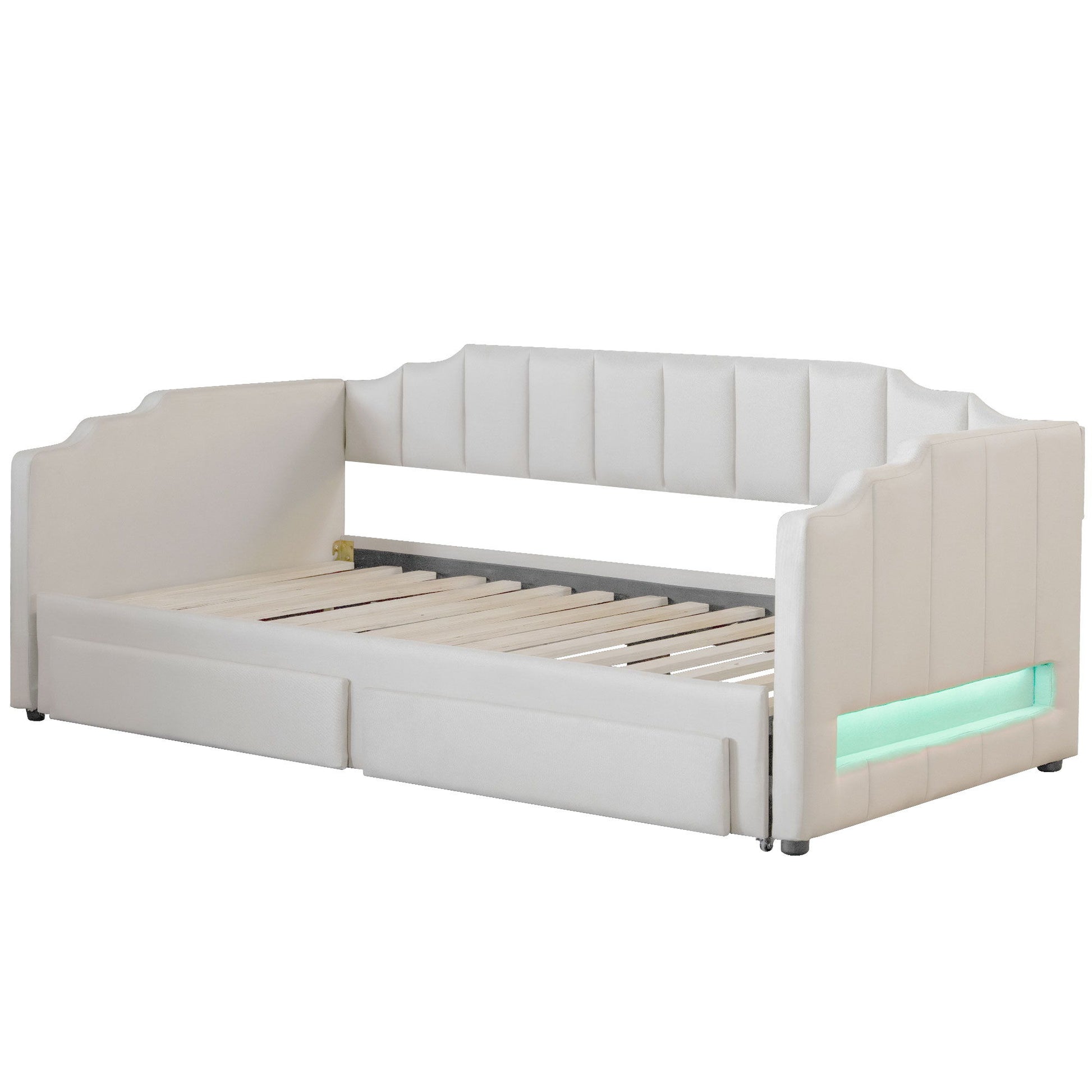 Extendable Daybed With LED Light And 2 Storage Drawers - The Sleep Loft - Online Mattress Showroom NYC