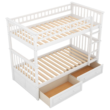 Twin Over Twin Bunk Bed With Drawers, Convertible Beds - The Sleep Loft - Online Mattress Showroom NYC