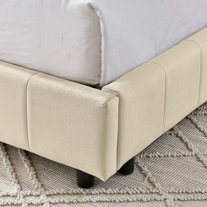 Mid-Century Storage Upholstered Tufted Bed Frame With Backrest And Armrests - The Sleep Loft - Online Mattress Showroom NYC