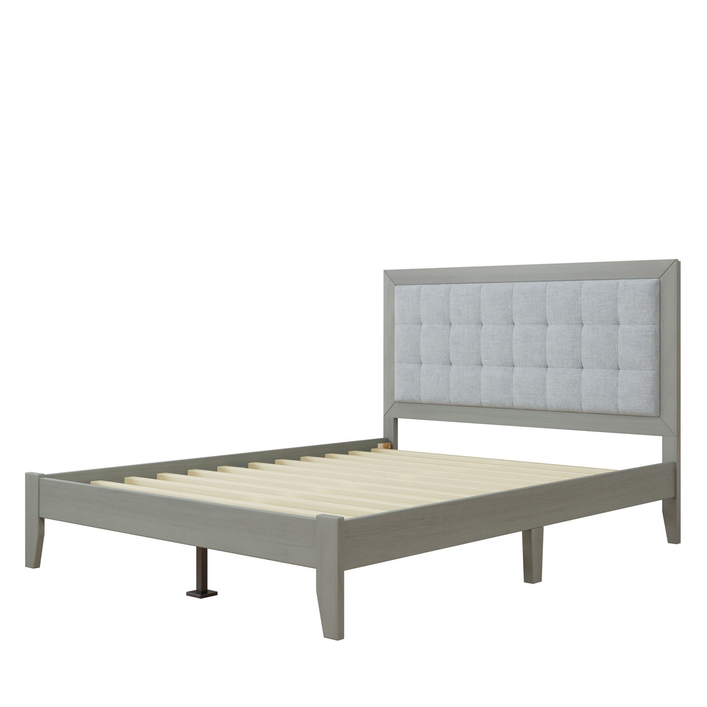 Mid Century Modern Platform Bed With Upholstered Headboard - The Sleep Loft - Online Mattress Showroom NYC