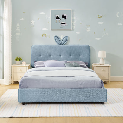 Upholstered Bed With Oversized Rabbit Ear Headboard, LED Lights & 4 Storage Drawers - The Sleep Loft - Online Mattress Showroom NYC