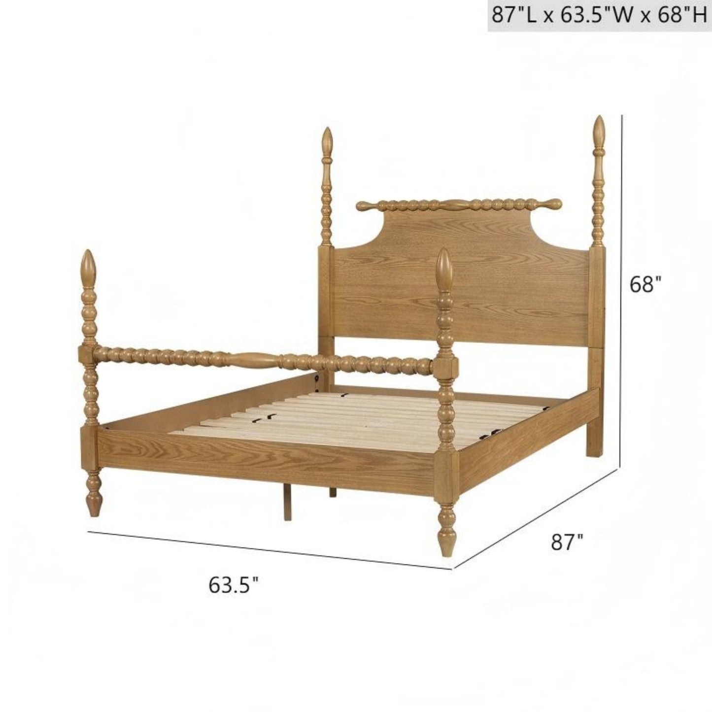 Queen Bed Turned Legs - Natural - The Sleep Loft - Online Mattress Showroom NYC