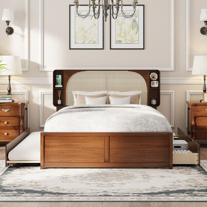 Headboard Bed With 2 Drawers And Trundle - The Sleep Loft - Online Mattress Showroom NYC