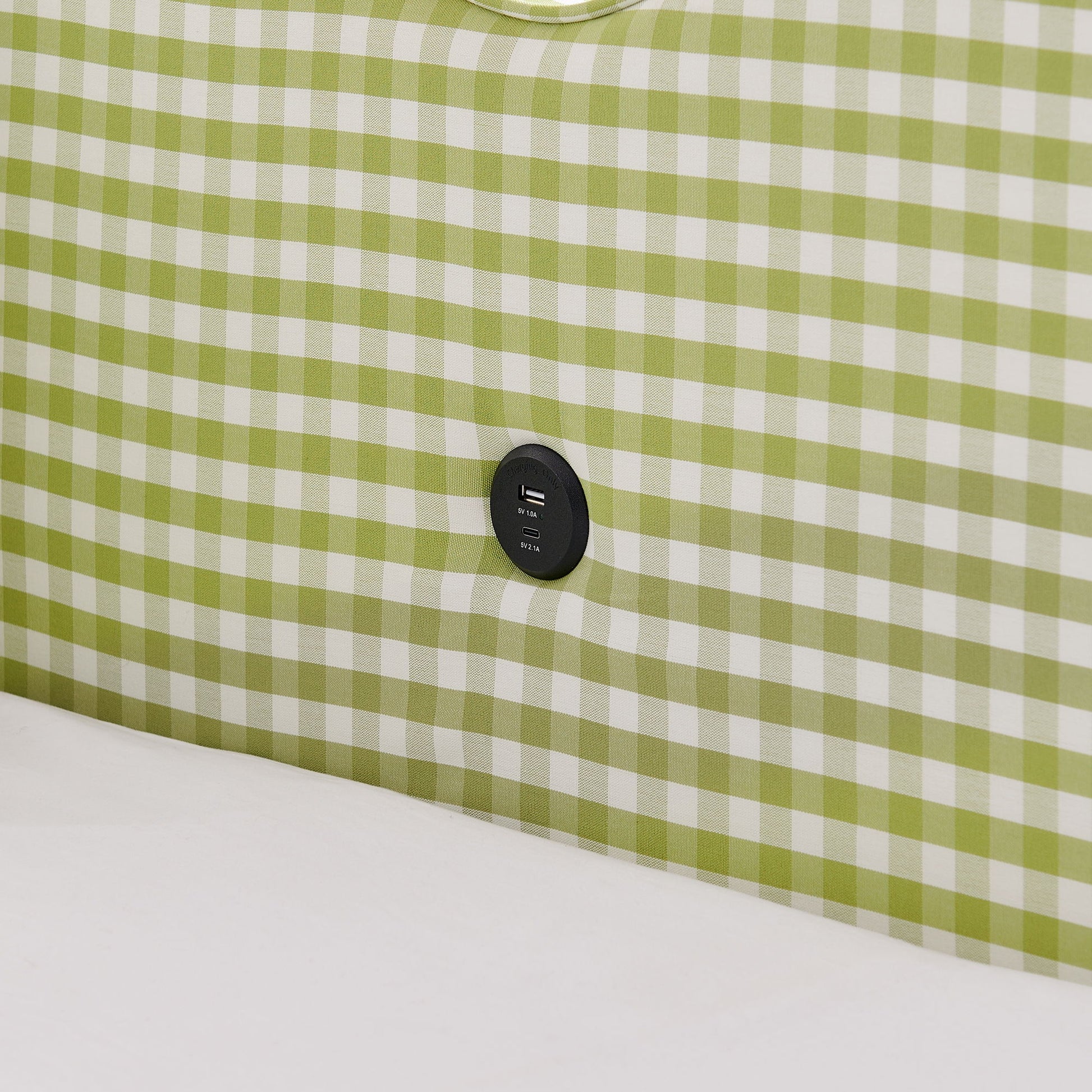 Gingham Daybed With USB Charging Port, Wave-Shaped Design - The Sleep Loft - Online Mattress Showroom NYC