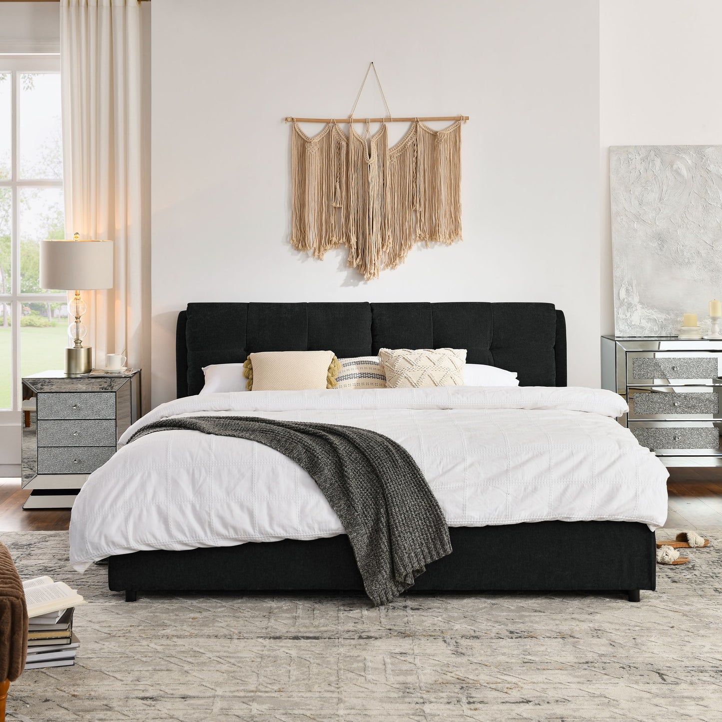 Storage Upholstered Hydraulic Platform Bed With Integrated Headboard - The Sleep Loft - Online Mattress Showroom NYC