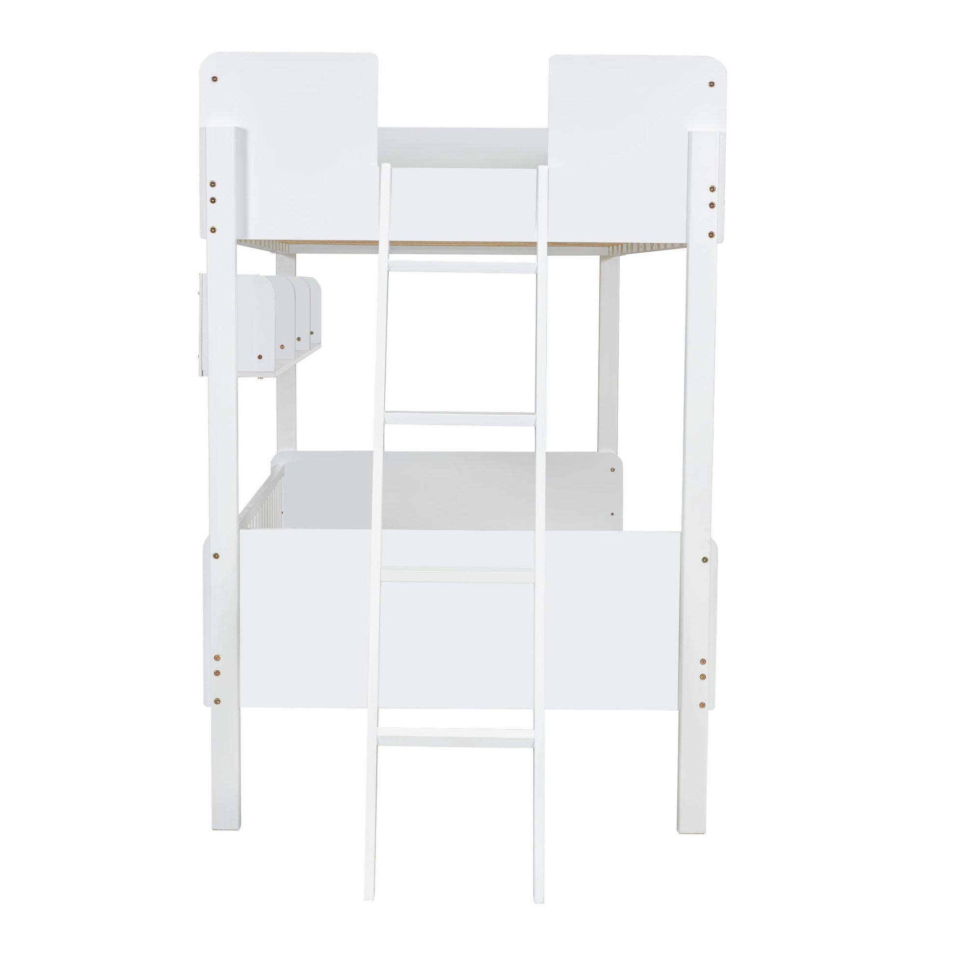 Bunk Bed With 3 Storage Shelves, Adjustable Ladder Left Or Right - The Sleep Loft - Online Mattress Showroom NYC