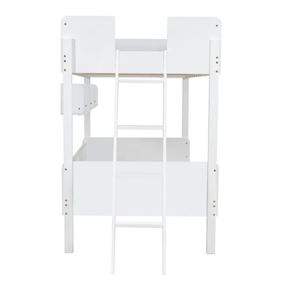 Bunk Bed With 3 Storage Shelves, Adjustable Ladder Left Or Right - The Sleep Loft - Online Mattress Showroom NYC
