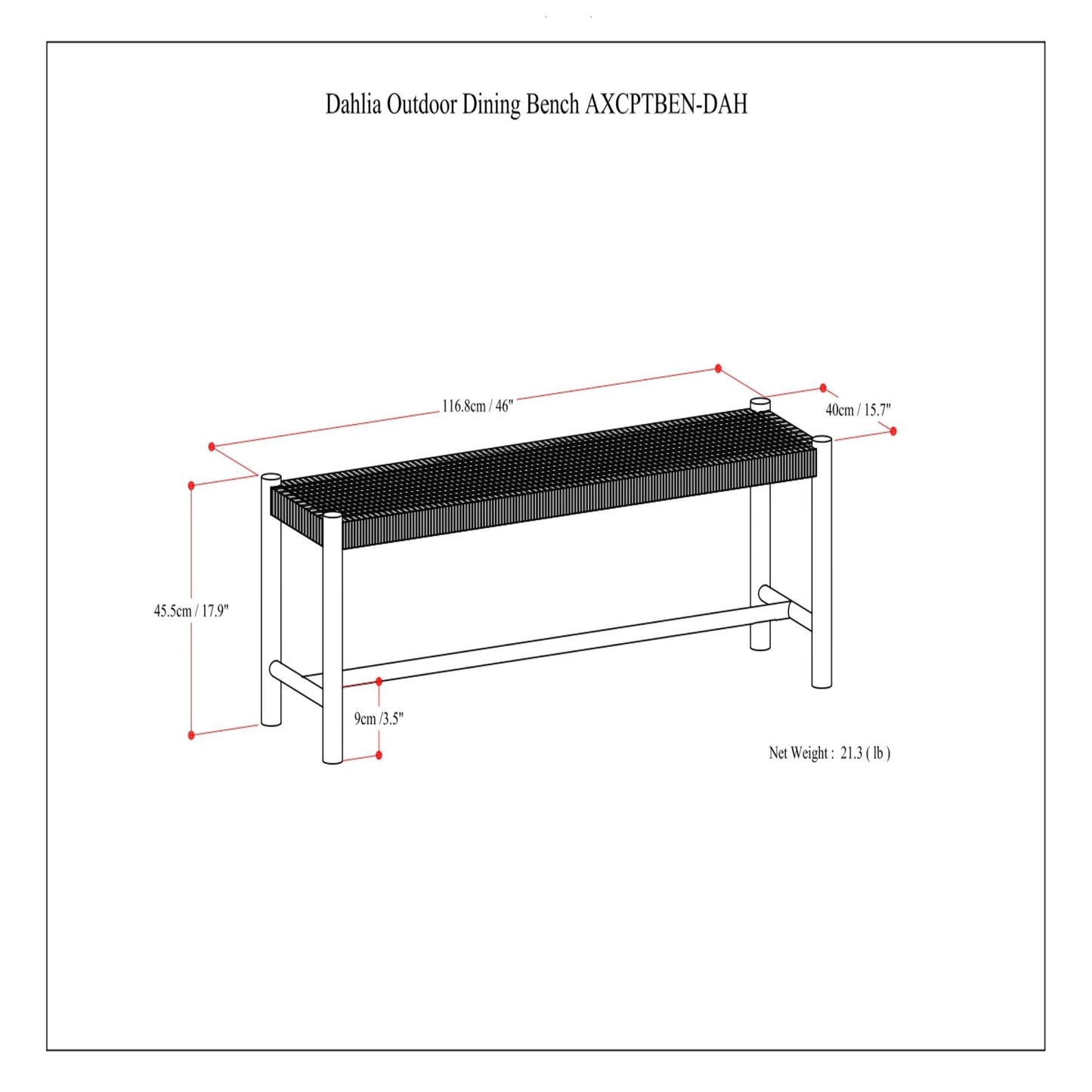 Dahlia - Outdoor Indoor Contemporary Bench - The Sleep Loft - Online Mattress Showroom NYC