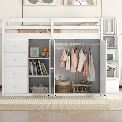 Loft Bed With Built In Wardrobes, Cabinets And Drawers - The Sleep Loft - Online Mattress Showroom NYC