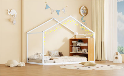 Bed House Frame With Shelves And Lights - The Sleep Loft - Online Mattress Showroom NYC