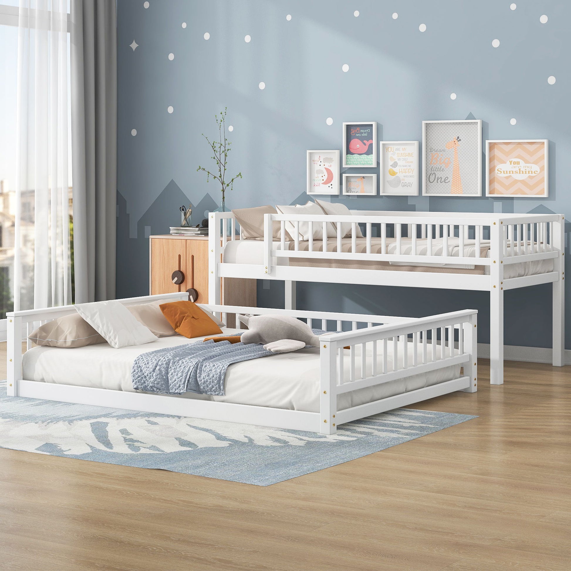 Bunk Bed With Ladder And Guardrails - The Sleep Loft - Online Mattress Showroom NYC