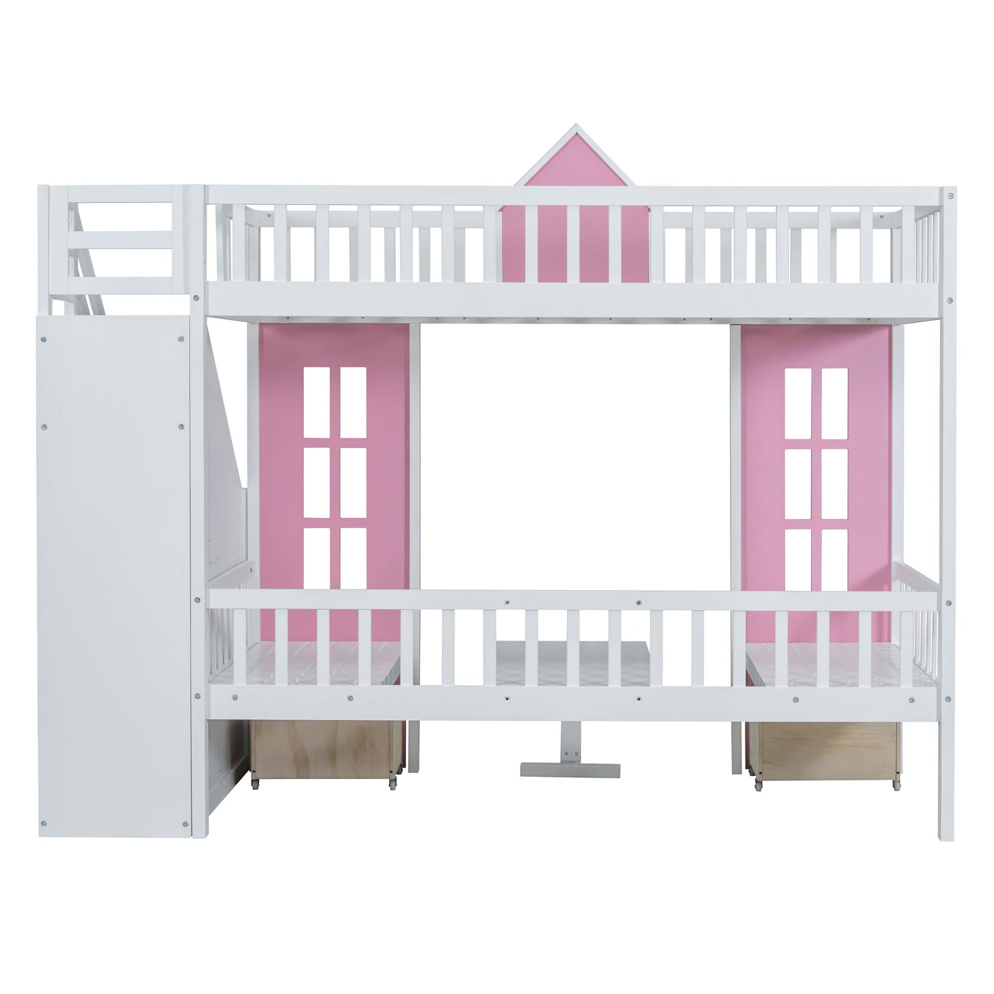 Twin Over Twin Bunk Bed With Changeable Table, Bunk Bed Turn Into Upper Bed And Down Desk - The Sleep Loft - Online Mattress Showroom NYC