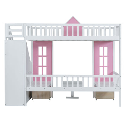 Twin Over Twin Bunk Bed With Changeable Table, Bunk Bed Turn Into Upper Bed And Down Desk - The Sleep Loft - Online Mattress Showroom NYC