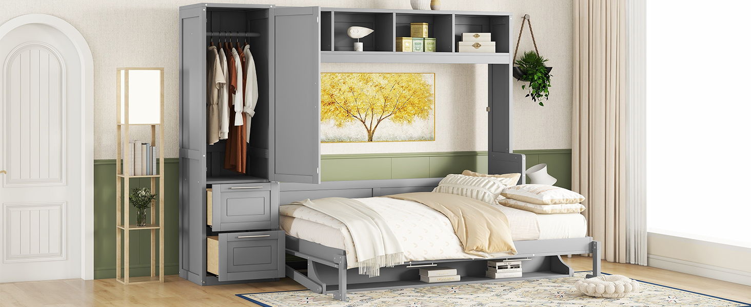 Murphy Wall Bed With Closet And Drawers - The Sleep Loft - Online Mattress Showroom NYC