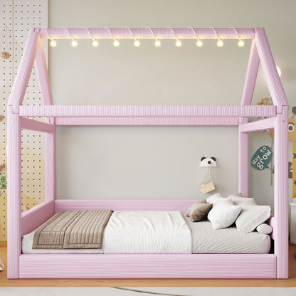 Upholstered House Style Daybed With LED Light Strips - The Sleep Loft - Online Mattress Showroom NYC