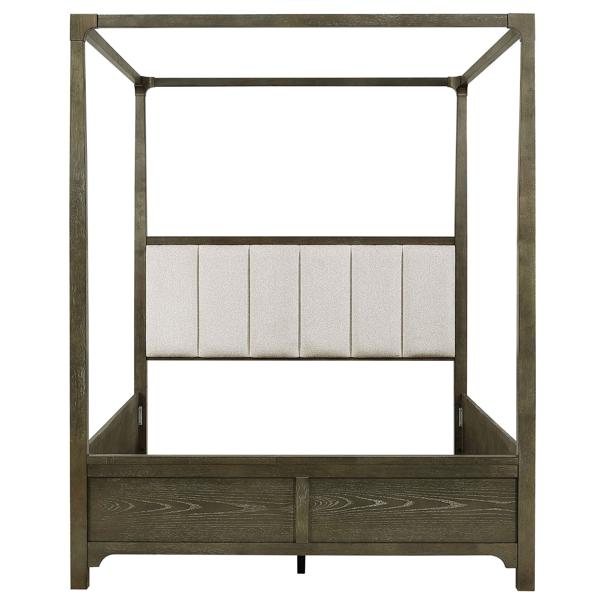 Sundance - Queen Canopy Bed With Upholstered Headboard - Dark Brown - The Sleep Loft - Online Mattress Showroom NYC