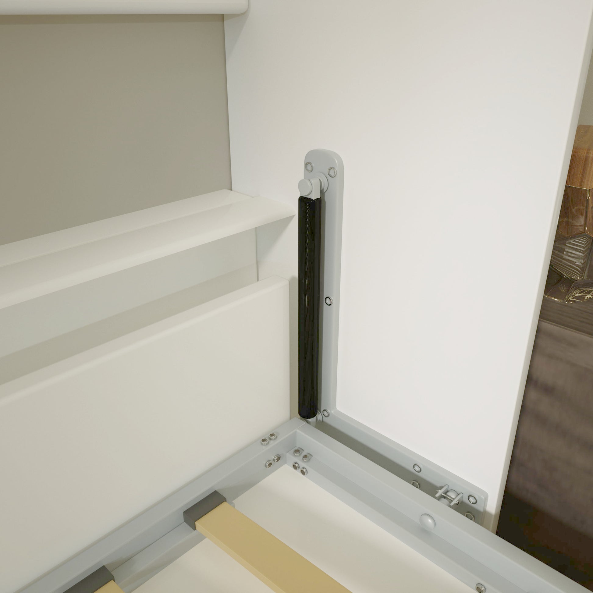 Morden Deisgn Vertical Murphy Bed With Shelf And Drawers For Bedroom Or Guestroom Wall Bed Space Saving Hidden Bed With New Style Gas Struts - The Sleep Loft - Online Mattress Showroom NYC