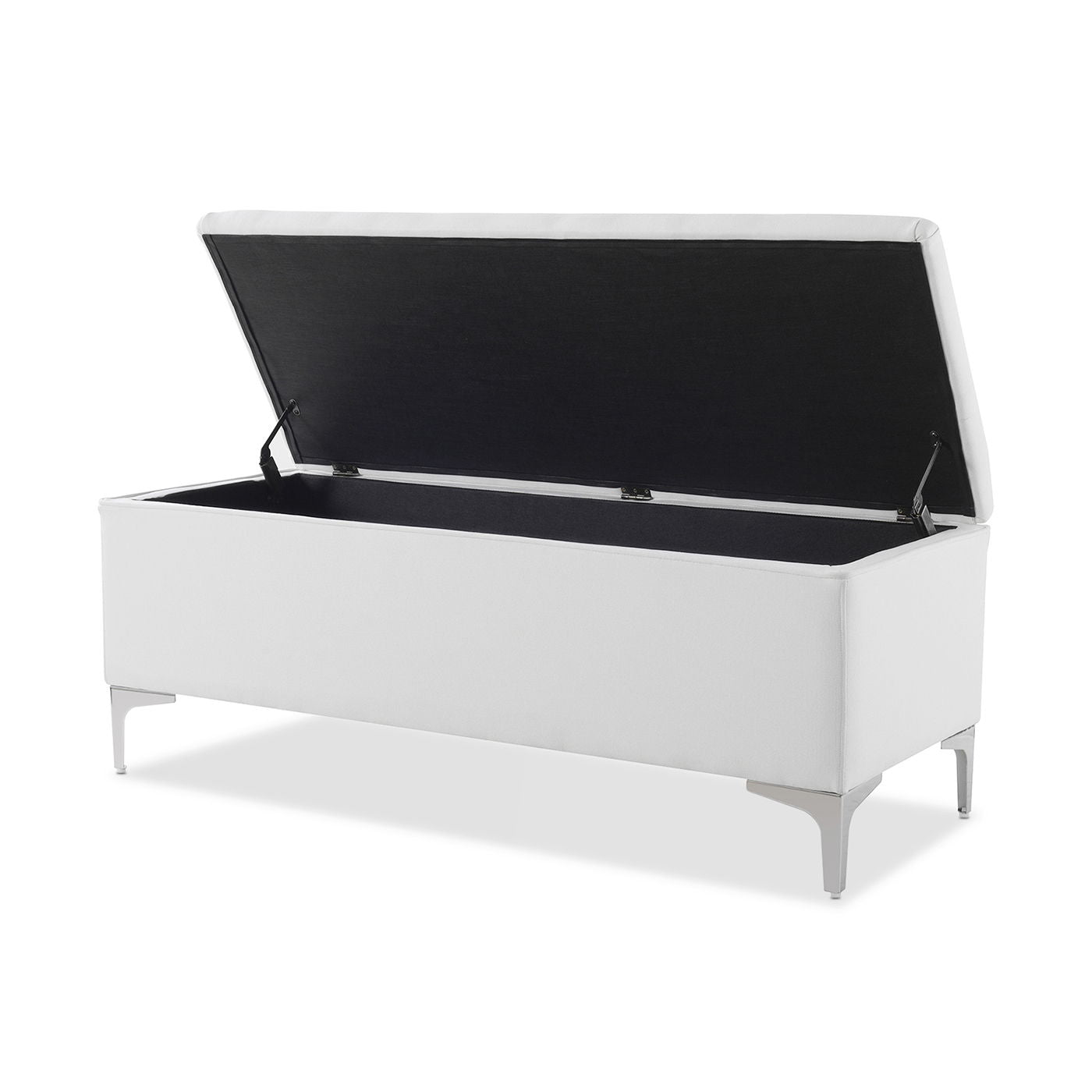 Madelyn - Modern Storage Bench - Bright White Dye - The Sleep Loft - Online Mattress Showroom NYC