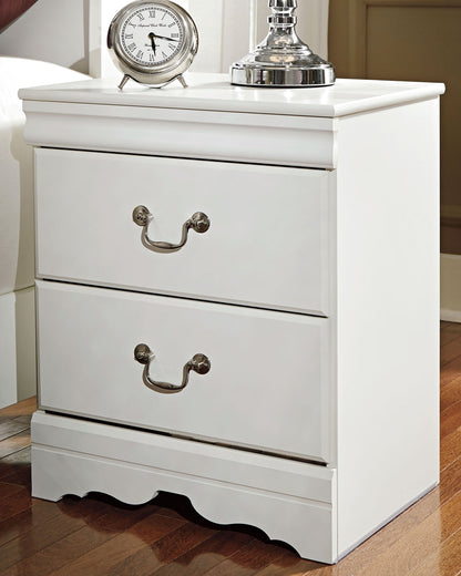 Anarasia - Two Drawer Night Stand - White - The Sleep Loft - Online Mattress Showroom NYC
