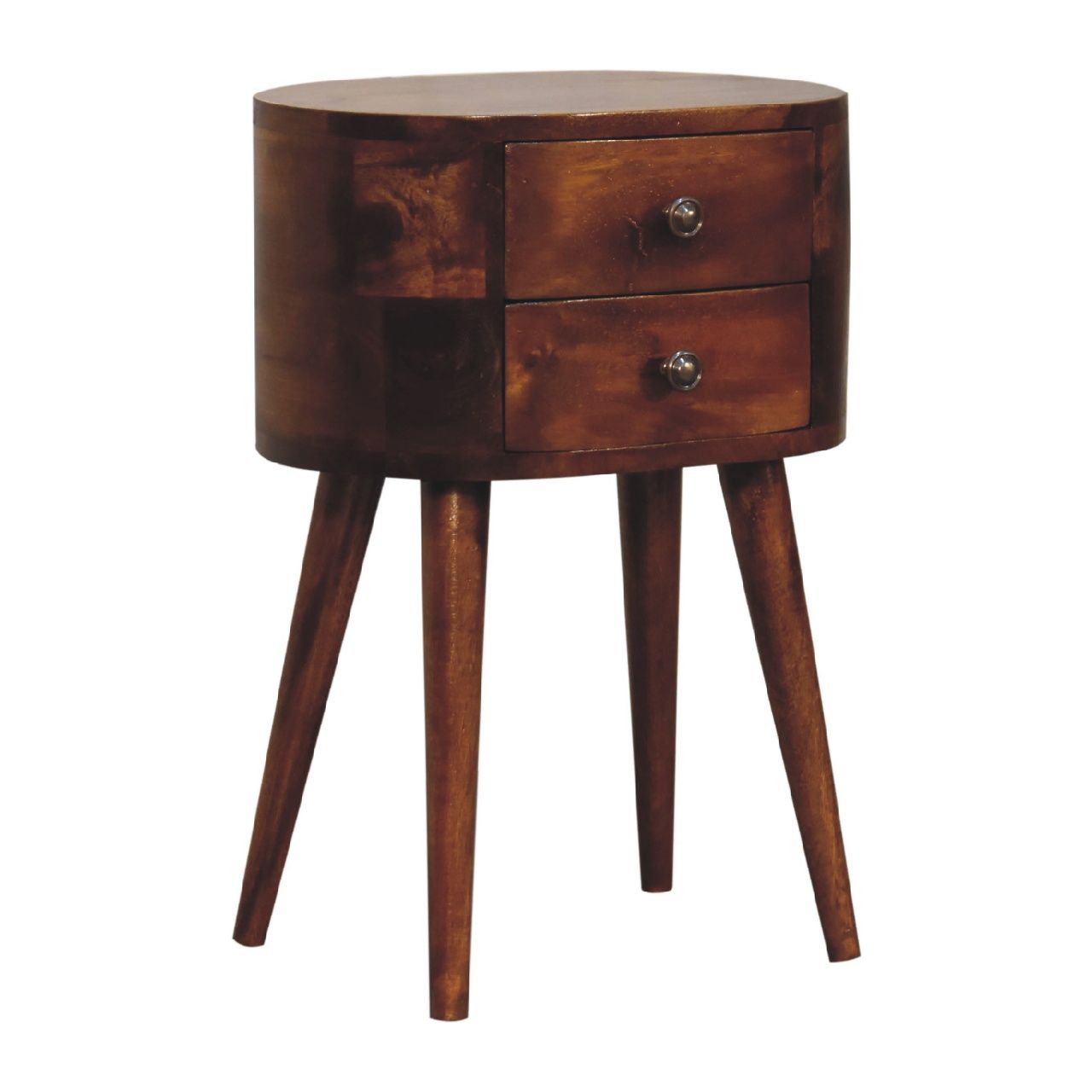 Mini Rounded Nightstand - Chestnut - The Sleep Loft - Online Mattress Showroom NYC