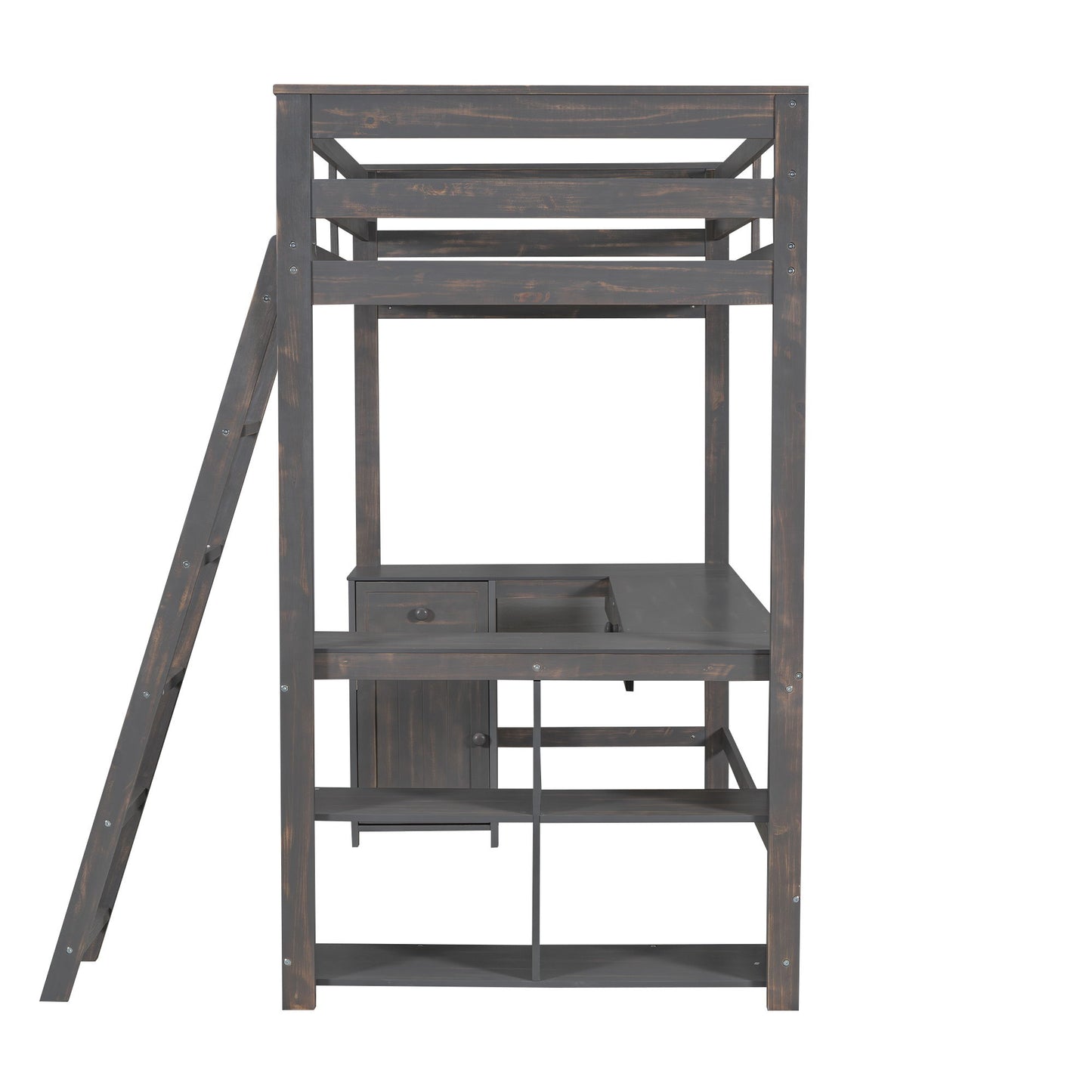 Loft Bed With U-Shaped Desk, Drawers, And Storage Shelves - The Sleep Loft - Online Mattress Showroom NYC