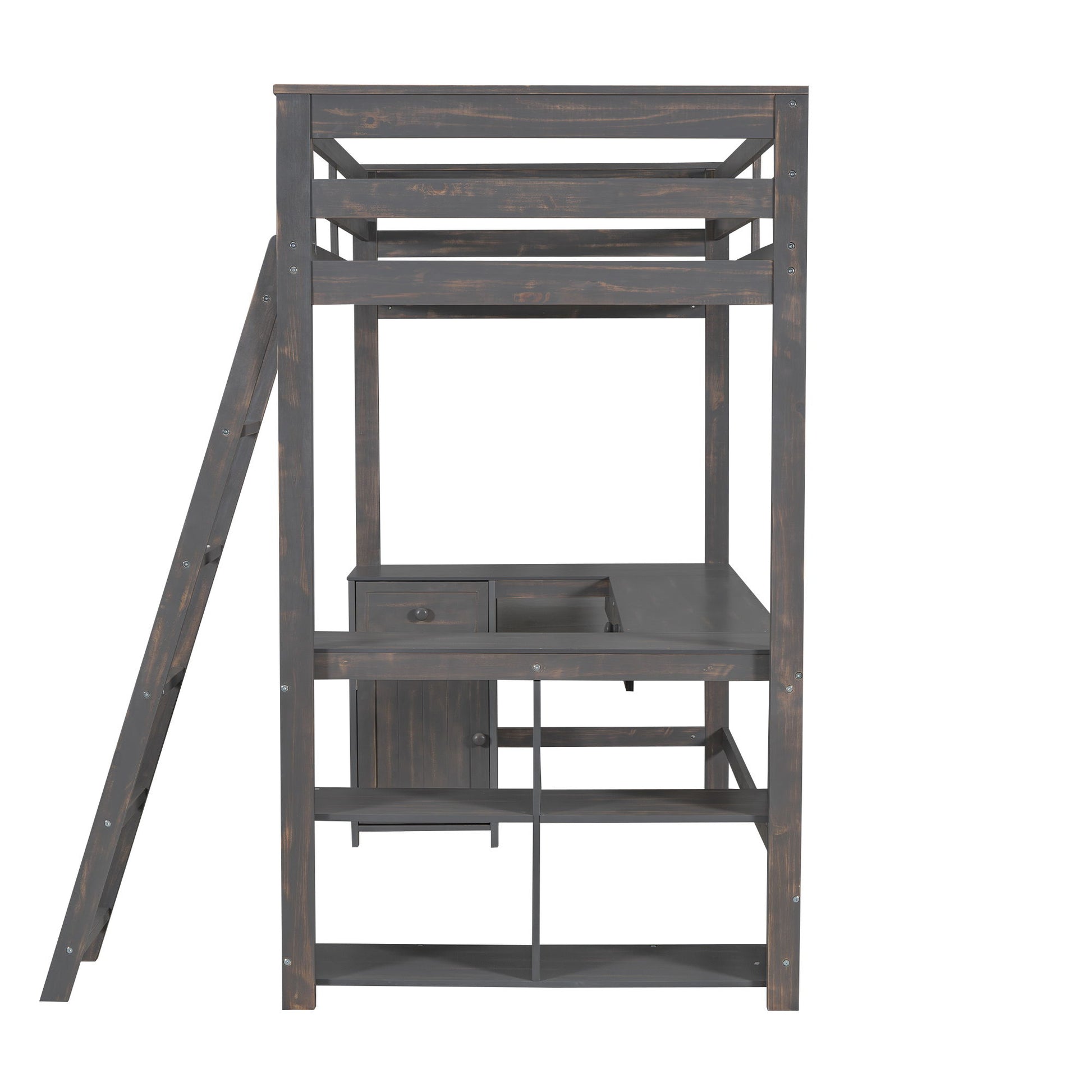 Loft Bed With U-Shaped Desk, Drawers, And Storage Shelves - The Sleep Loft - Online Mattress Showroom NYC