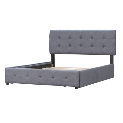 Upholstered Platform Bed With Classic Headboard And Drawers, No Box Spring Needed - The Sleep Loft - Online Mattress Showroom NYC