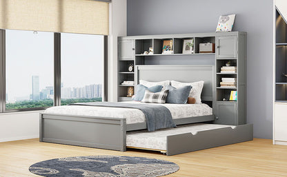 Bed With All In One Cabinet, Shelf And Sockets, Twin Long Trundle - The Sleep Loft - Online Mattress Showroom NYC