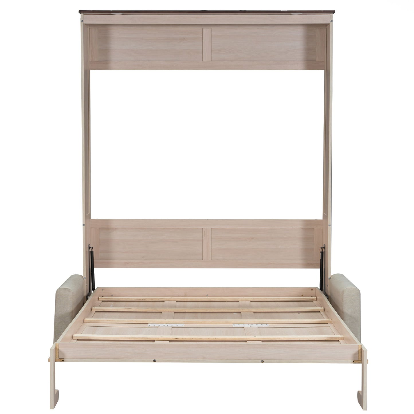 Queen Size Murphy Bed With Sofa And LED - Beige - The Sleep Loft - Online Mattress Showroom NYC