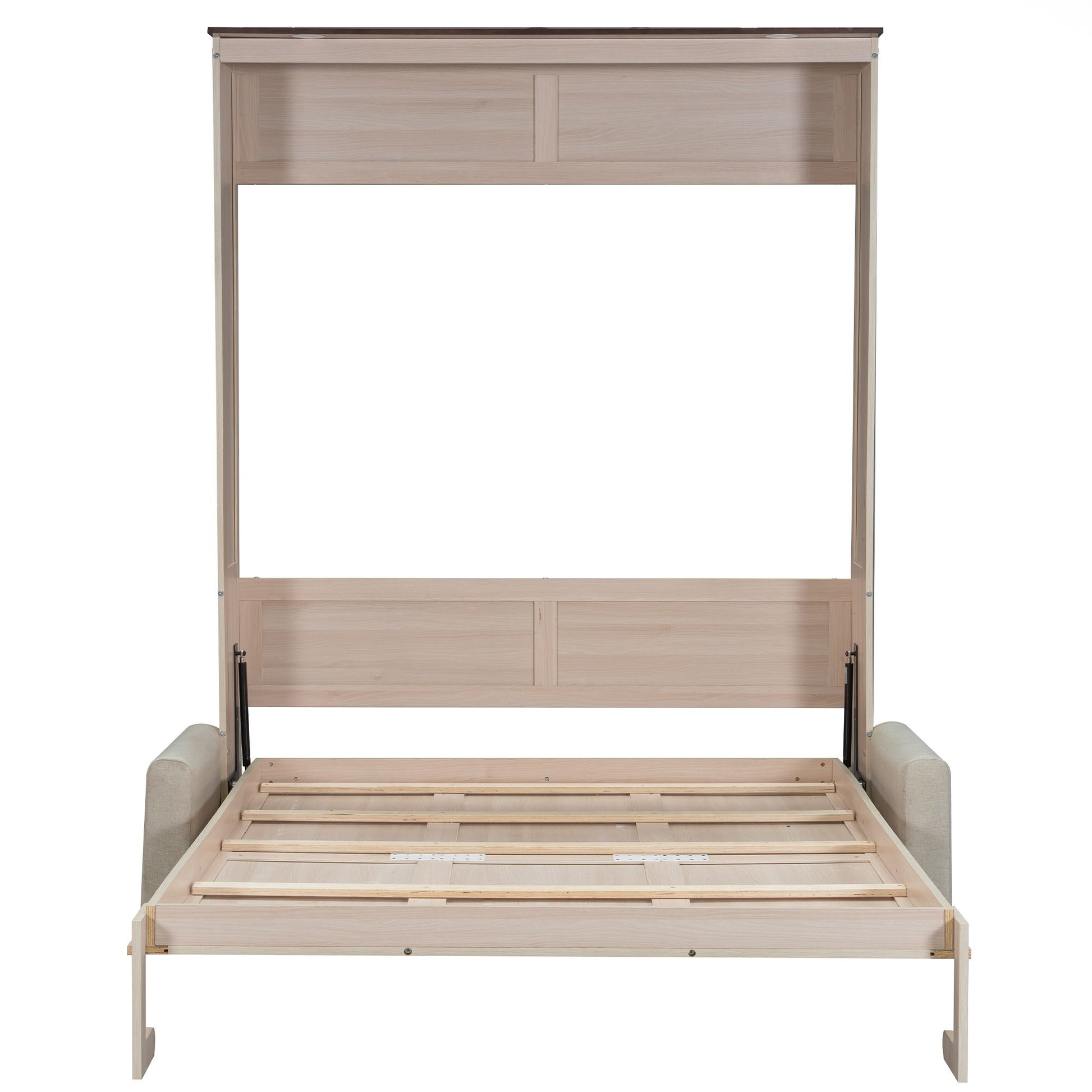 Queen Size Murphy Bed With Sofa And LED - Beige - The Sleep Loft - Online Mattress Showroom NYC