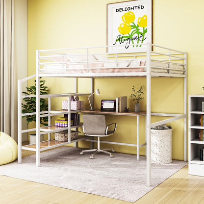 Loft Bed With Desk And Lateral Storage Ladder - The Sleep Loft - Online Mattress Showroom NYC