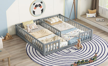 Double Floor Bed With Fence, Guardrails, Without Door - The Sleep Loft - Online Mattress Showroom NYC