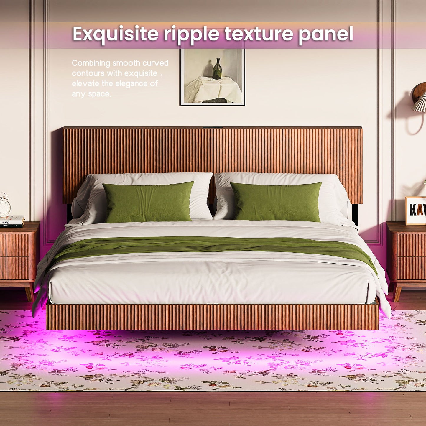 Floating Bedstead With Charging Station And LED Lights - The Sleep Loft - Online Mattress Showroom NYC